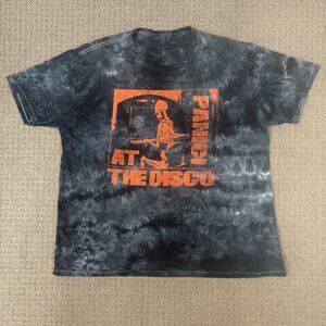 Panic! At The Disco Shirt Tie Dye Crew Neck Graphic Print Soft Cotton Blend Y2K